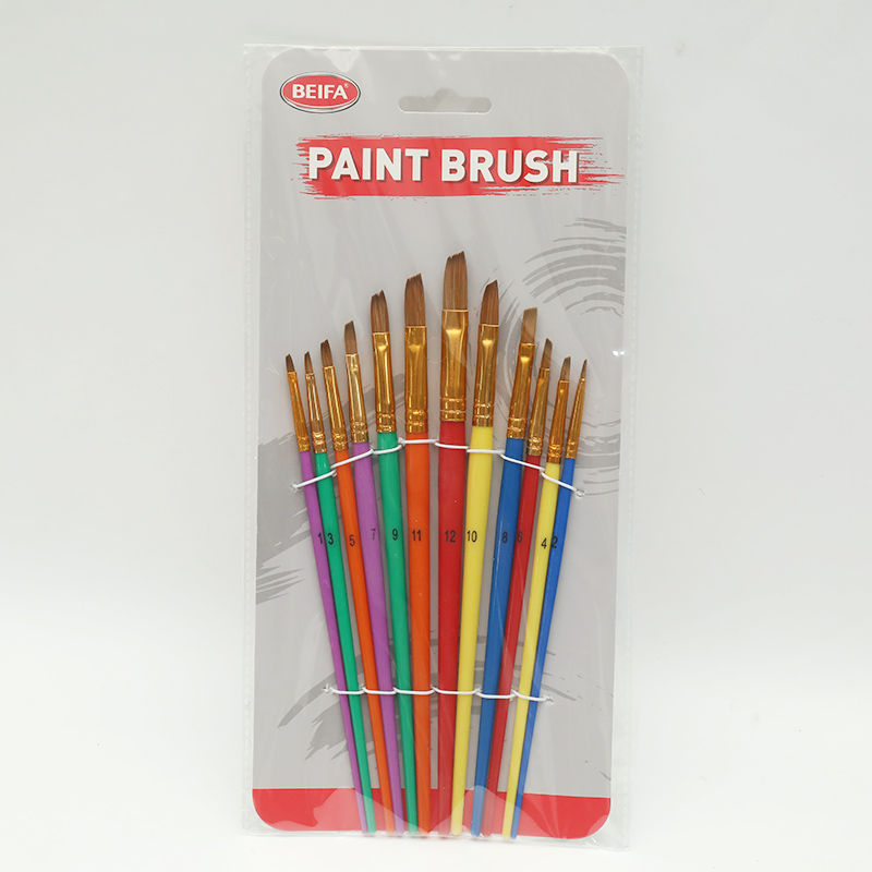 Paintbrush 12-piece set - Brown slant peak