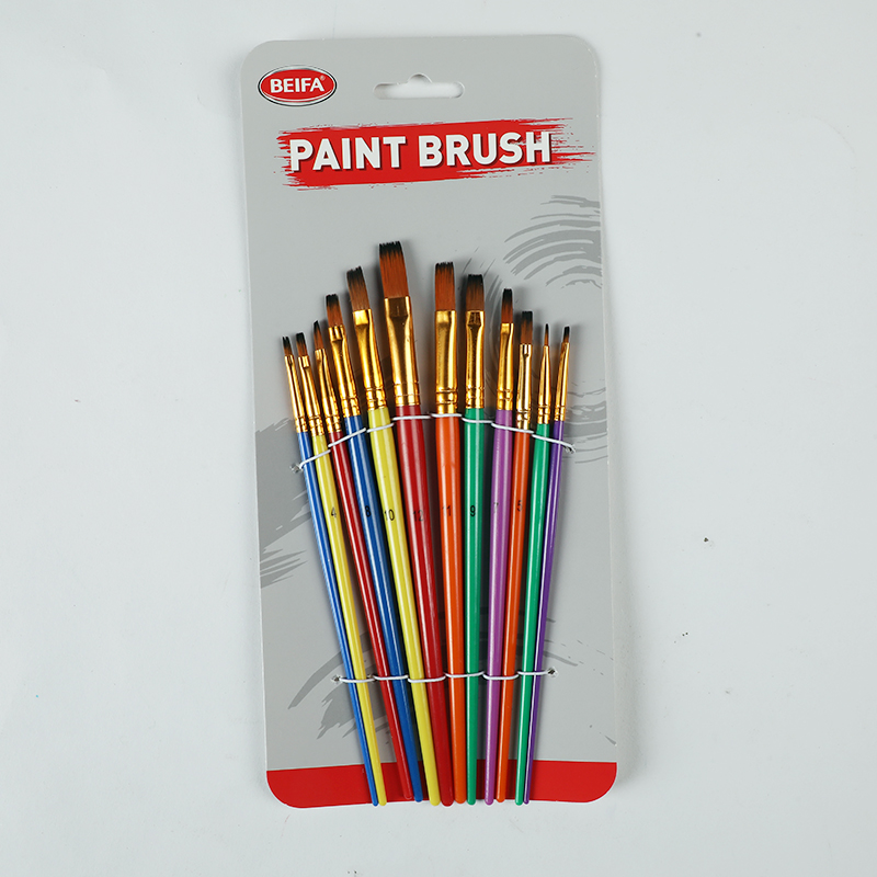 Paintbrush 12-piece set - Gold Black nib Flat Peak