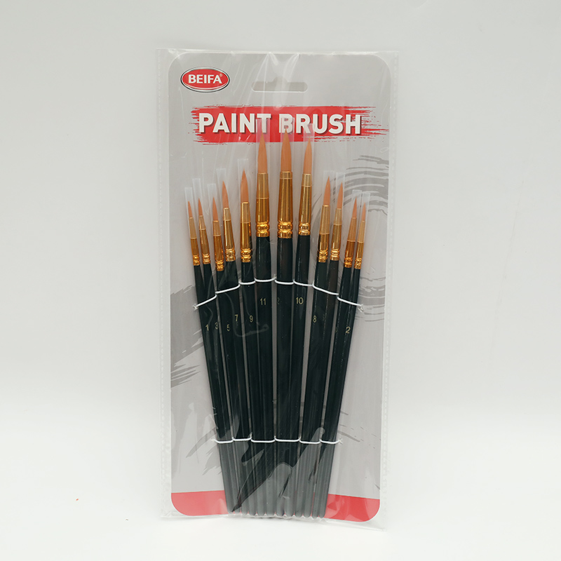 Paintbrush 12-piece set - gold round spike