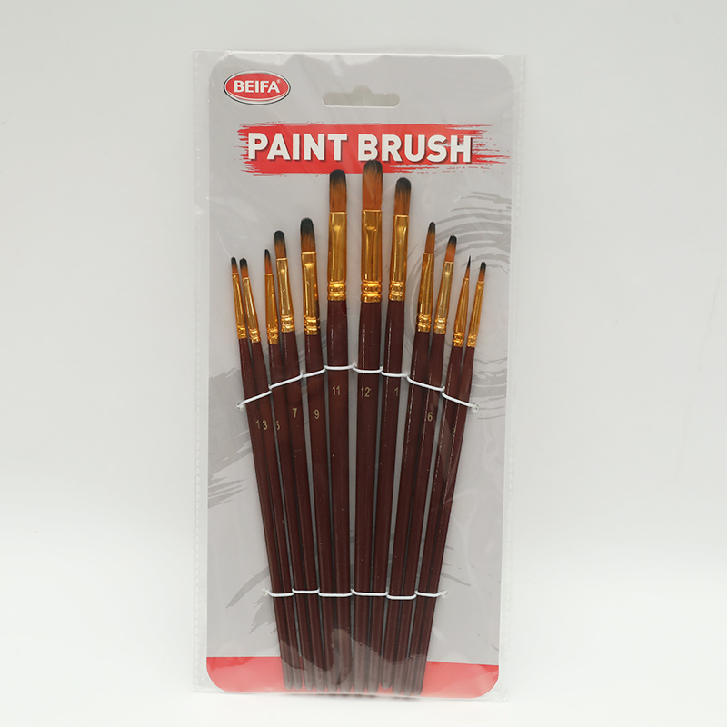 Brush 12-piece set-gold blacknib tongue peak