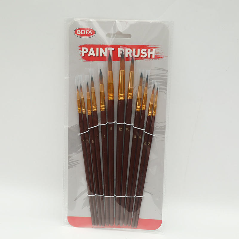 Paintbrush 12-piece set - Gold Black Round Spike