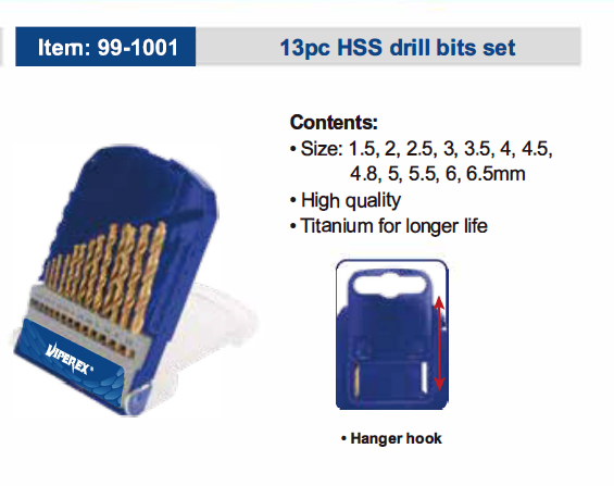 13pc HsS drill bits set