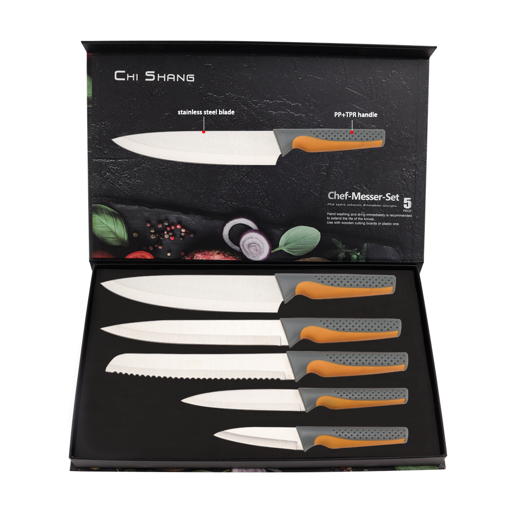 Hip-home hot selling stainless steel kitchen restaurant knife professional 5pcs kitchen knives set