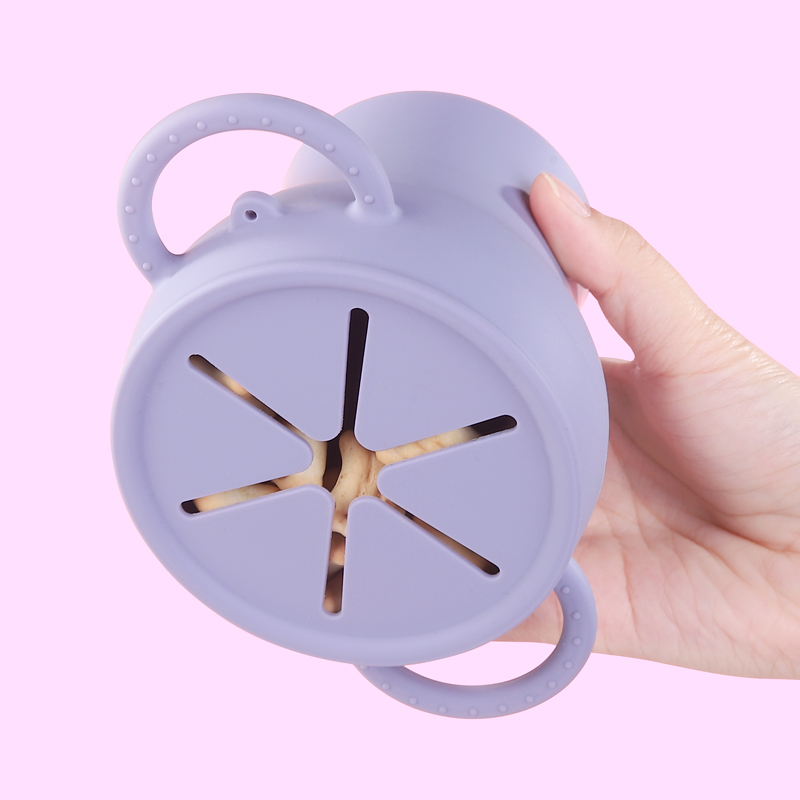 Infant Training Feeding Set Collapsible Baby Snack Cup Silicone With Lid