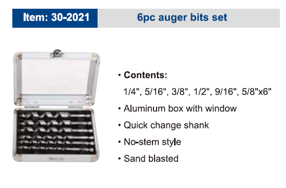 6pc auger bits set