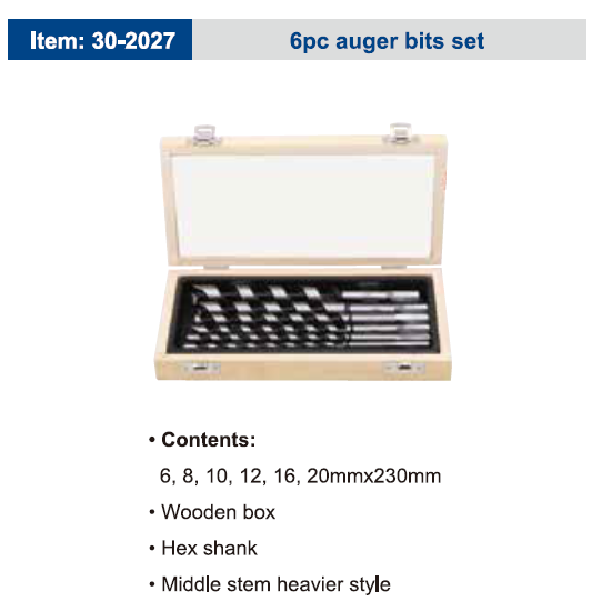 6pc auger bits set