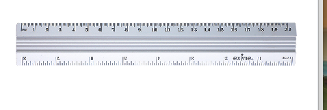 20cm/8-inch metric and imperial scale aluminum ruler