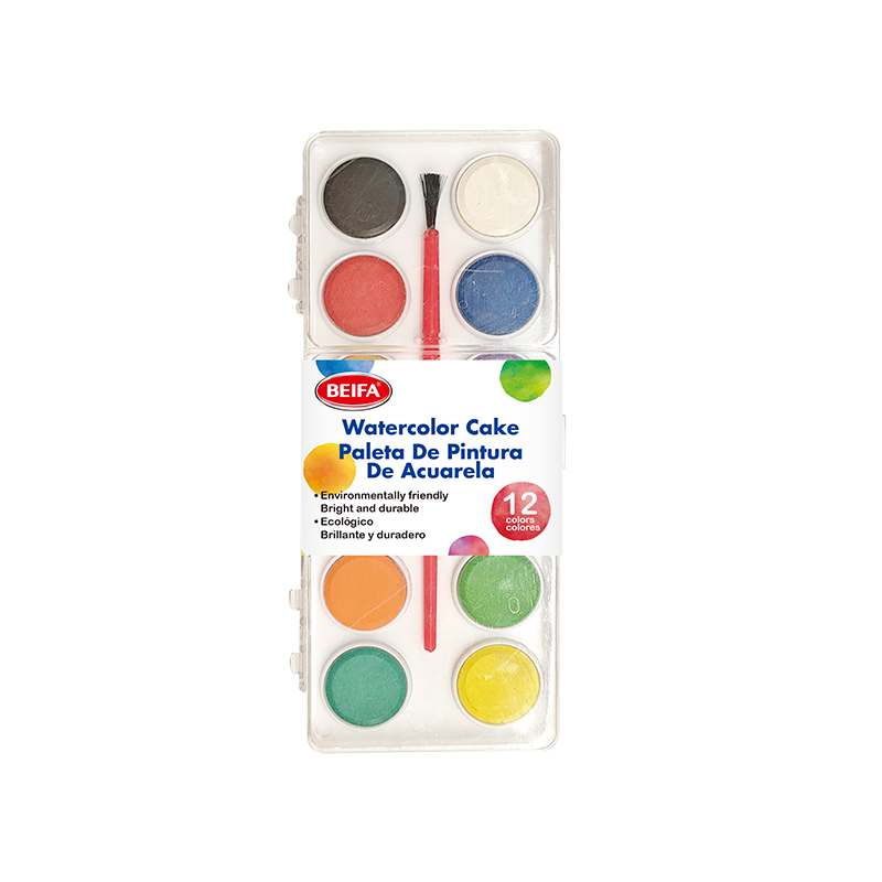 12color watercolor cake