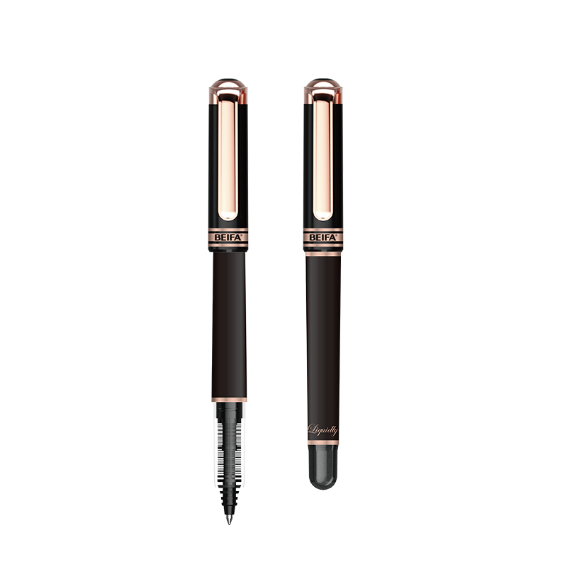 Rose gold rollerball liquid ink pen