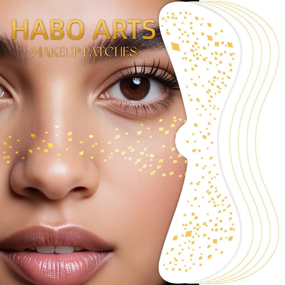 Wholesale Waterproof Sparkle Glitter Gold Foil Freckles face tattoo sticker