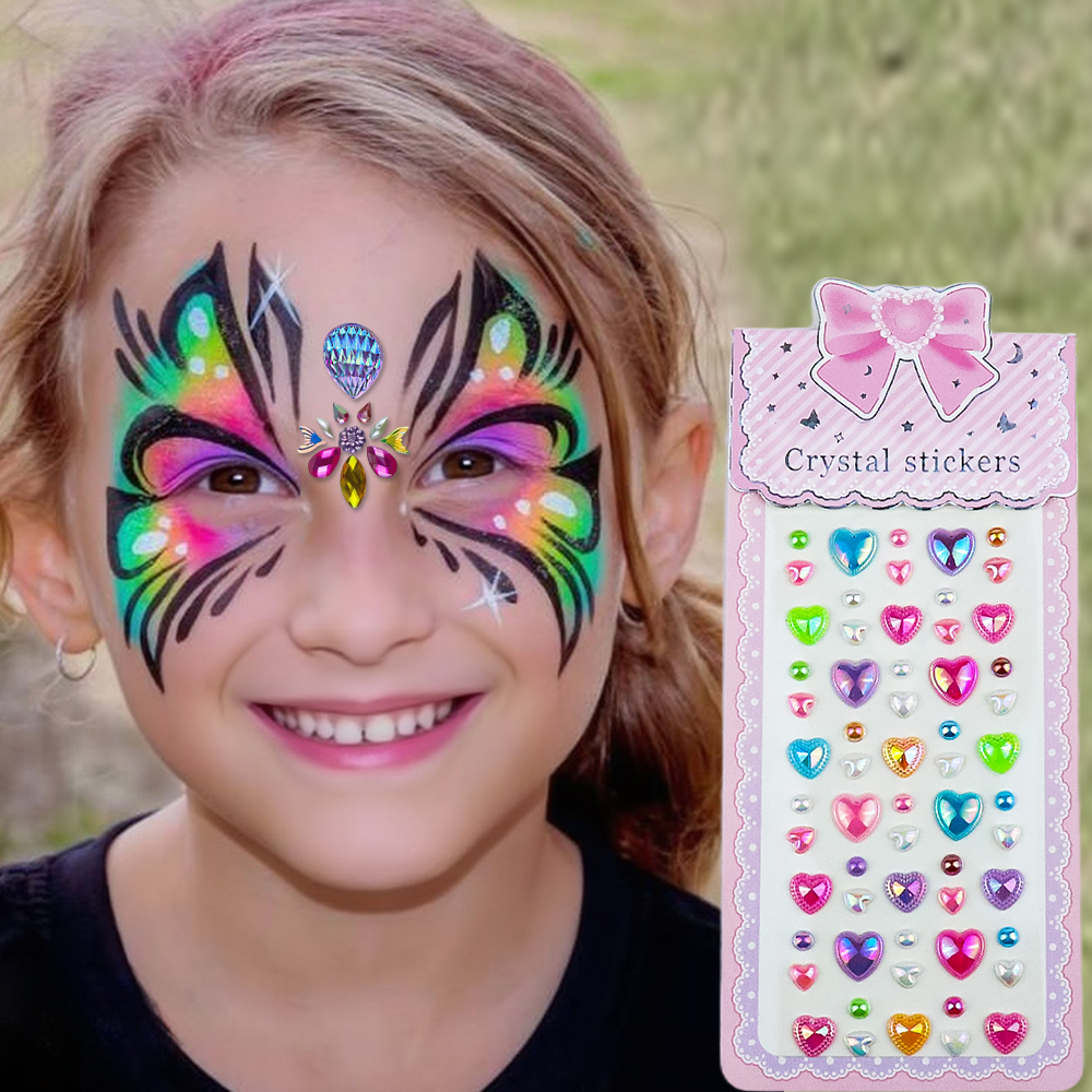 Self-adhesive Face Tattoo Jewel Stickers Face Rhinestone Gem Sticker
