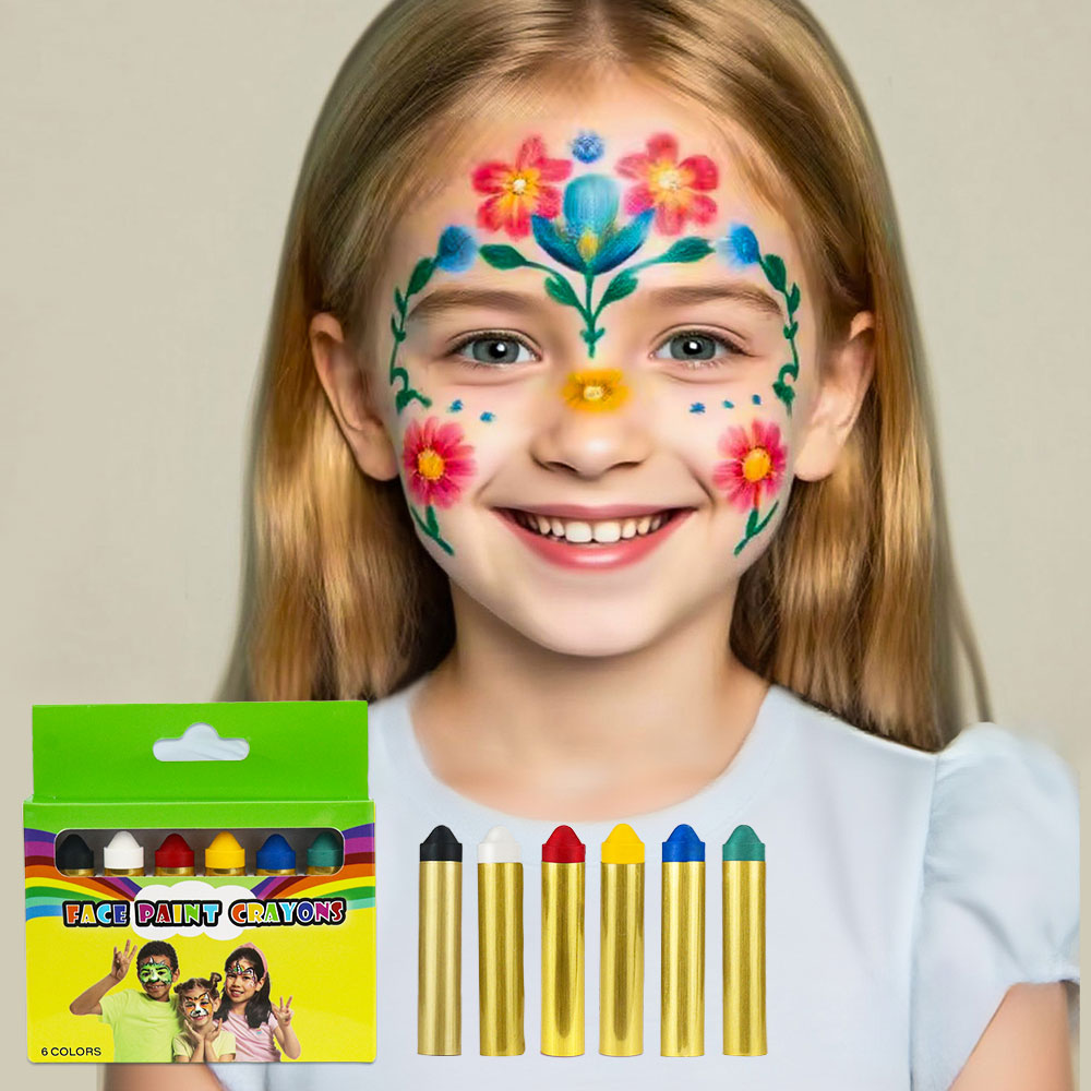 Water based 6 colors Kids Face Paint Crayon Stick kit