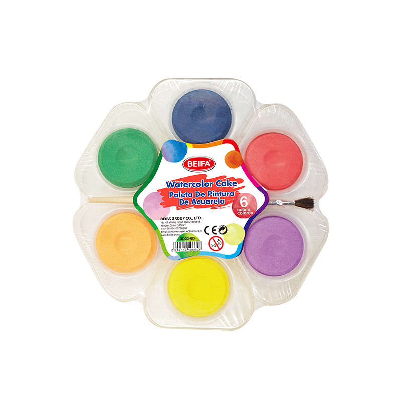 6color watercolor cake