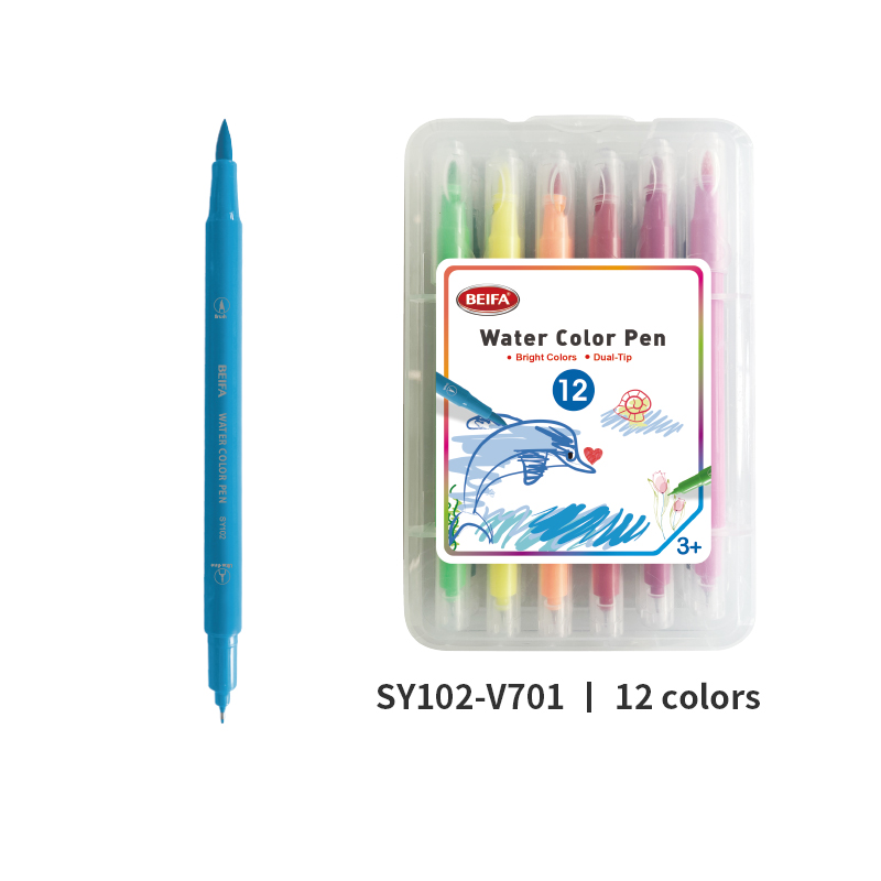 12 colors double tips watercolor pen