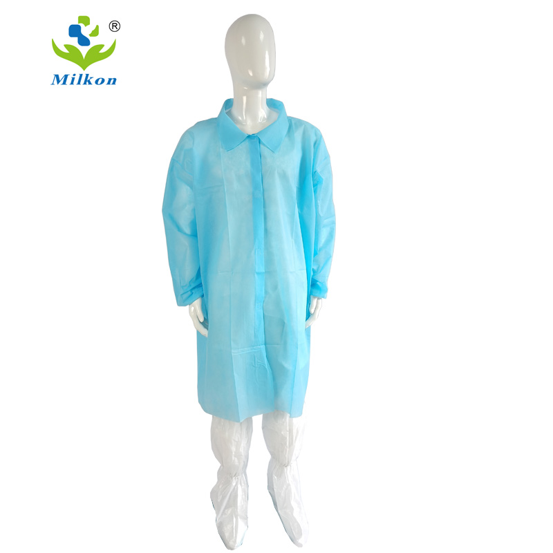 Disposable Safety Non Woven SMS Lab Coat Visitor Gown