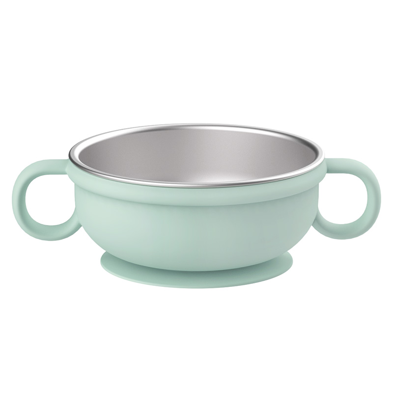 Stainless steel silicone household suction bowl