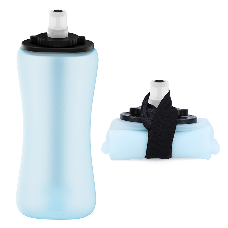 Silicone handheld sports water bottle