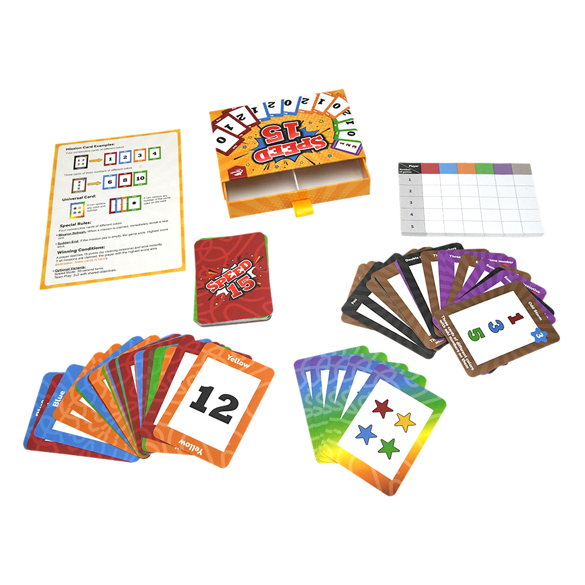 Interactive Math Card Game Set Speed 15 Learning Cards Decks for Reaction Training Family Fun