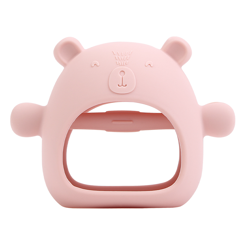 Hot Sale Silicone Baby Teether Toy Never Drop Bear Design for 0-12 Months Infants