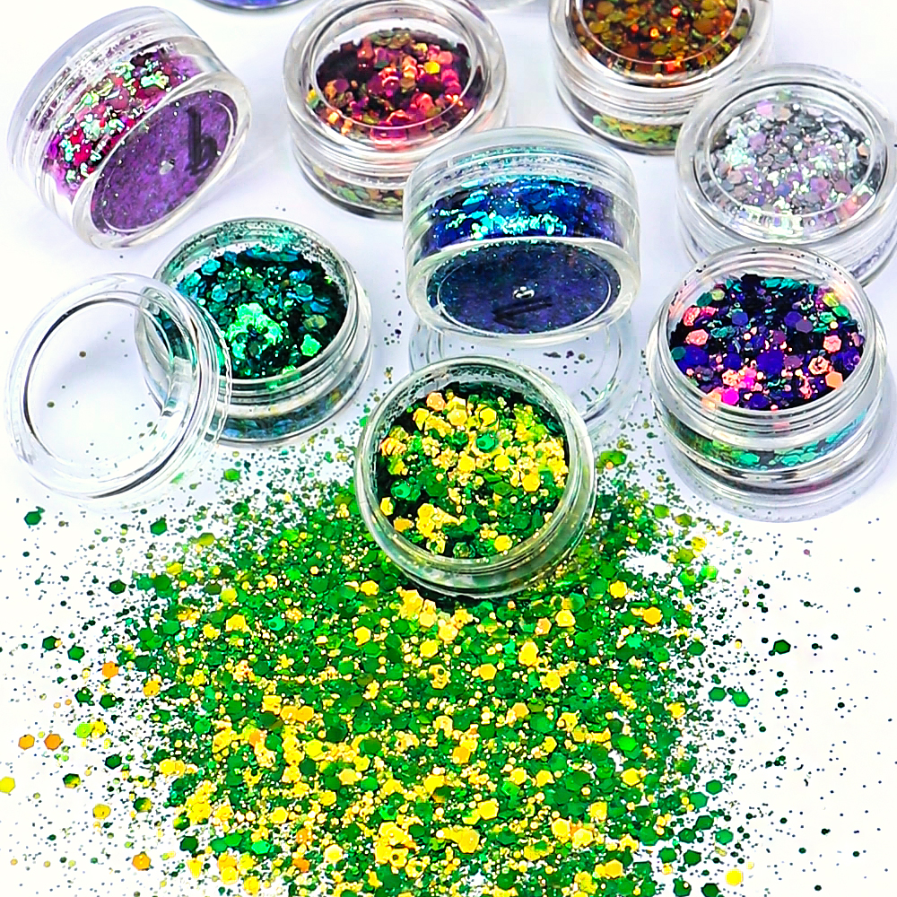 12 colors Duo-chrome Chameleon Chunky Glitter Flakes