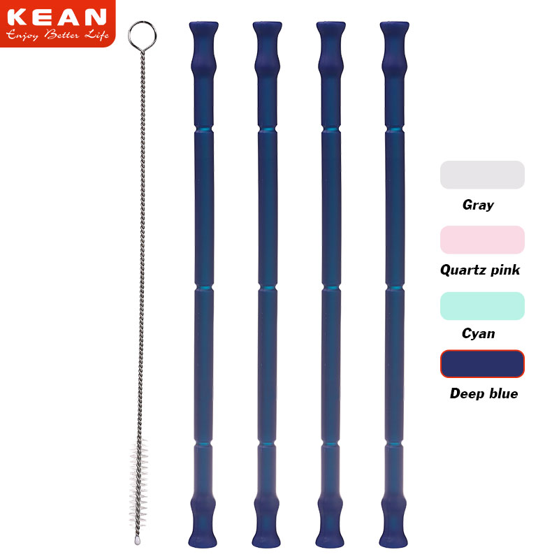 Silicone Straw sealed Capsule Set Heat Resistant Collapsible Straw Silicone Drinking Reusable Straw