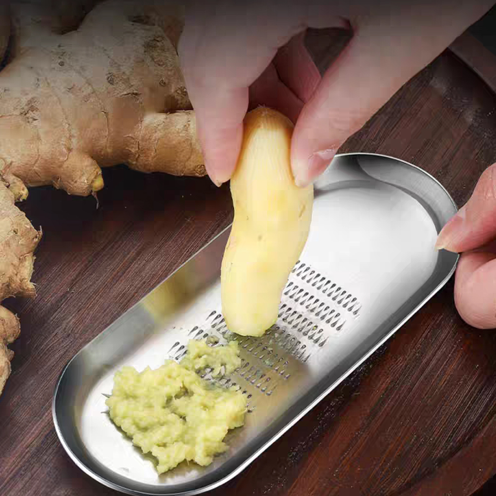 Hip-home Stainless Steel Food Grinder Home Kitchen Metal Square Circle Garlic Grinder for Ginger