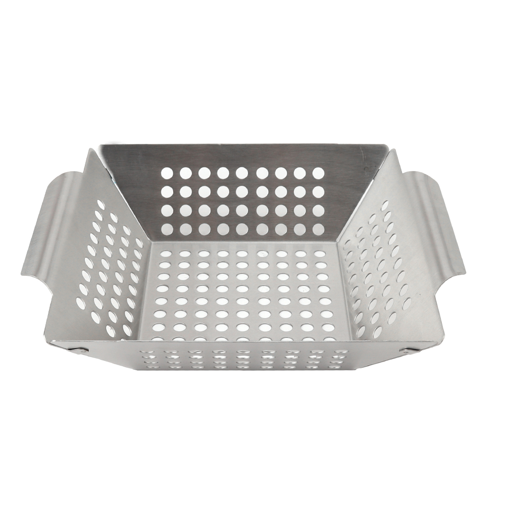 Hip-home Stainless Steel Grill Trays Grill Basket Perforated Vegetable Bbq Grill Basket