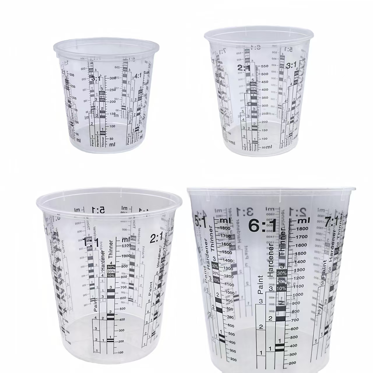 Car Paint Mixing Cup 385ML,680ML,1370ML,2250ML With Cover
