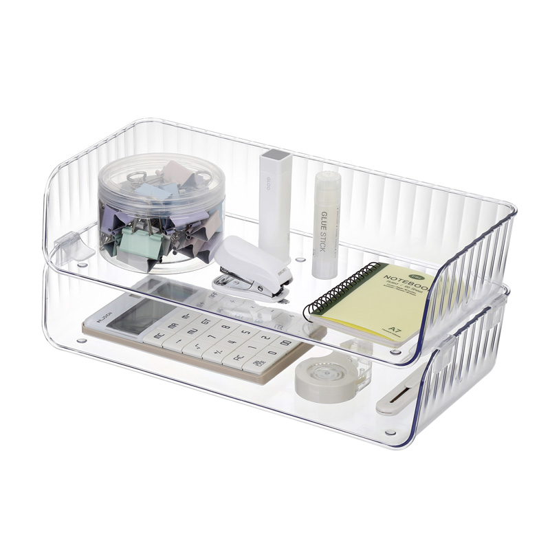 Stackable Tray, Set Of 2pcs,with 8pcs Buckles