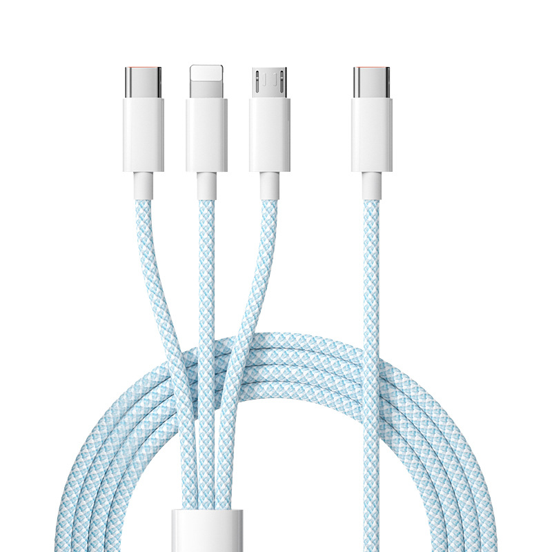 Dual Type-C 1-to-3 100W Fast Charging Cable Universally compatible with iPhone 15 and iPad devices