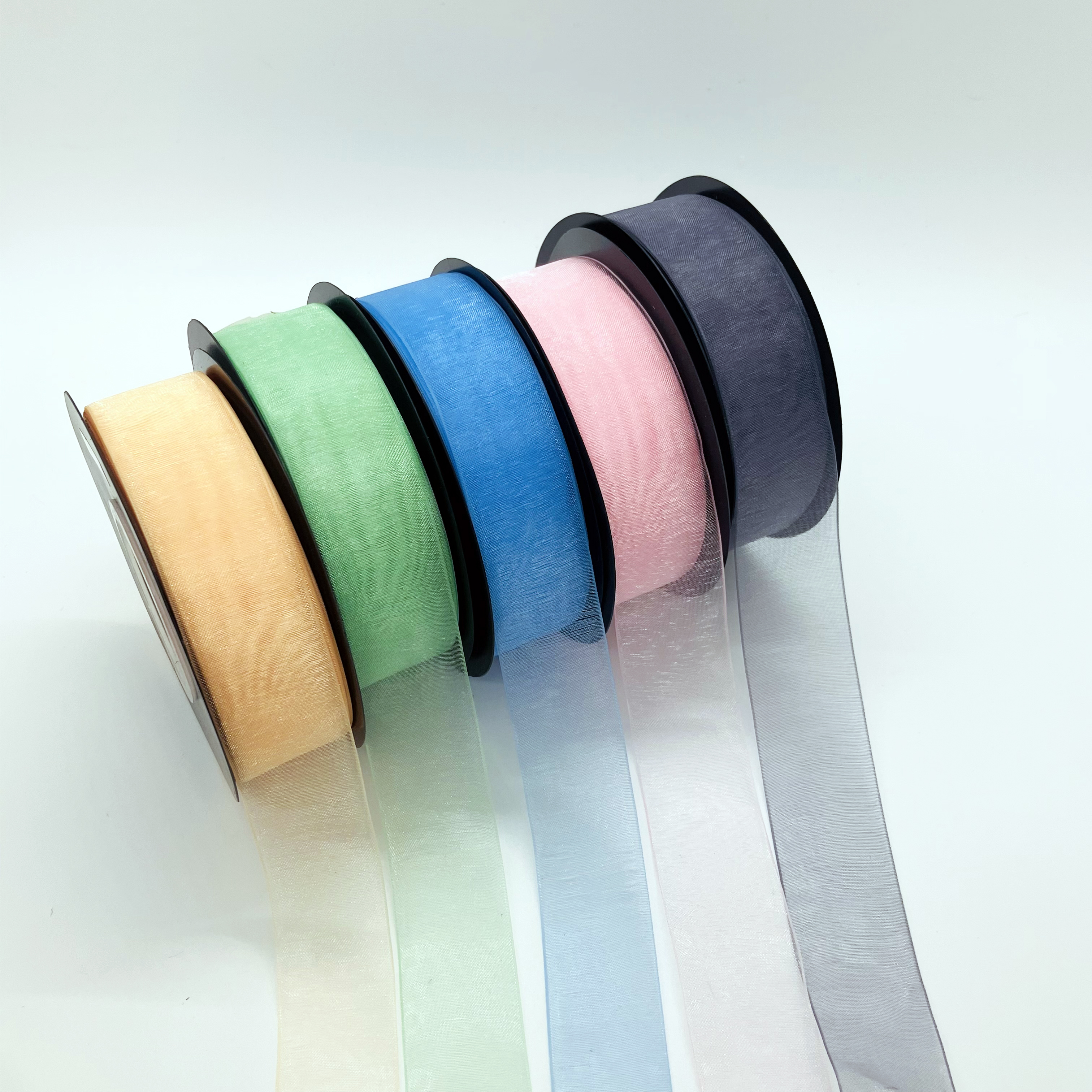 Widths Custom Plain Color Gift Ribbons Soft Chiffon Ribbon Decoration Wrapped Organza Ribbon