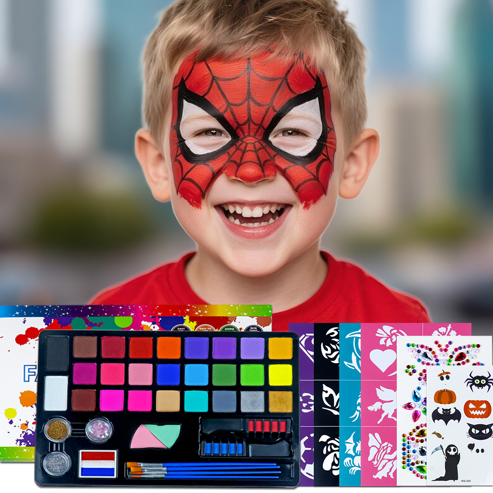 Professional Kids Adults Split Colors Cake Face Paint Set