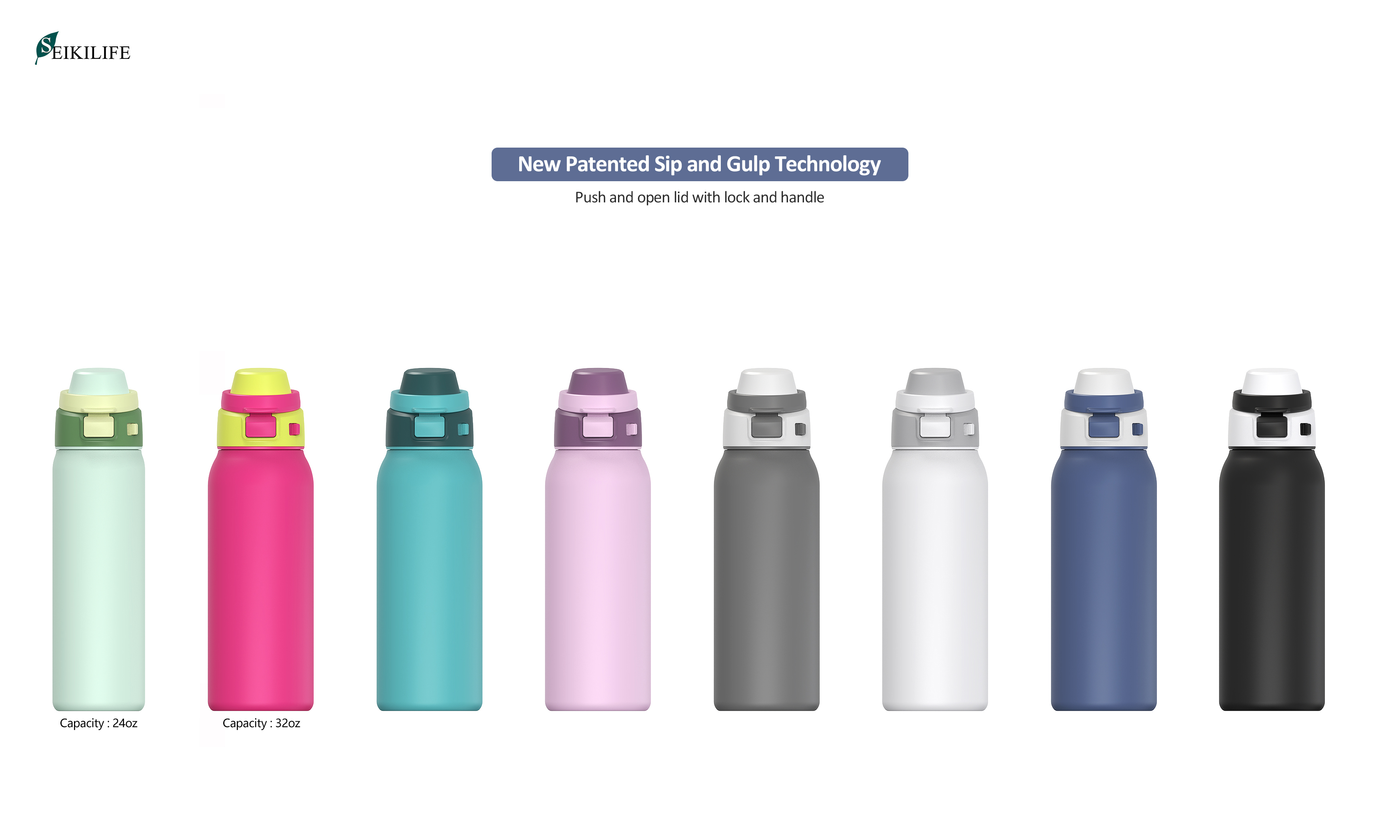 24/32oz Sip & gulp stainless steel bottle