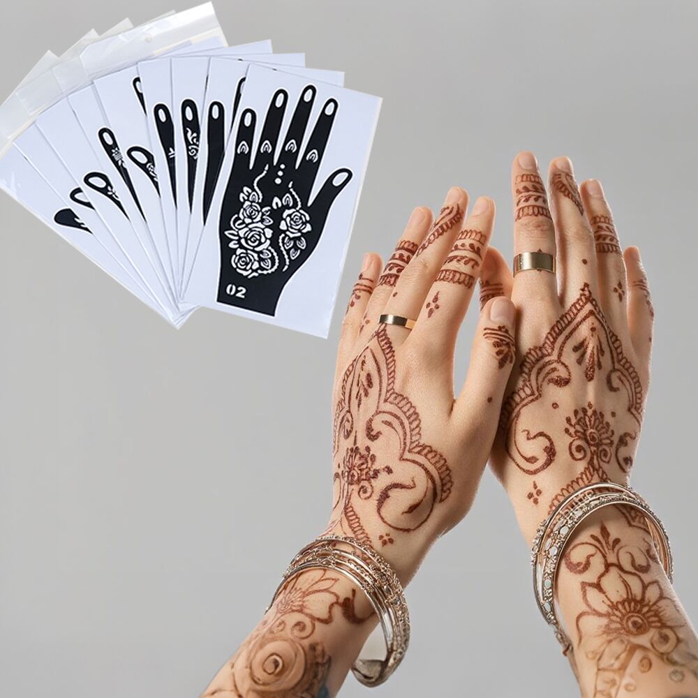 PVC Adhesive Henna Tattoo Stencil