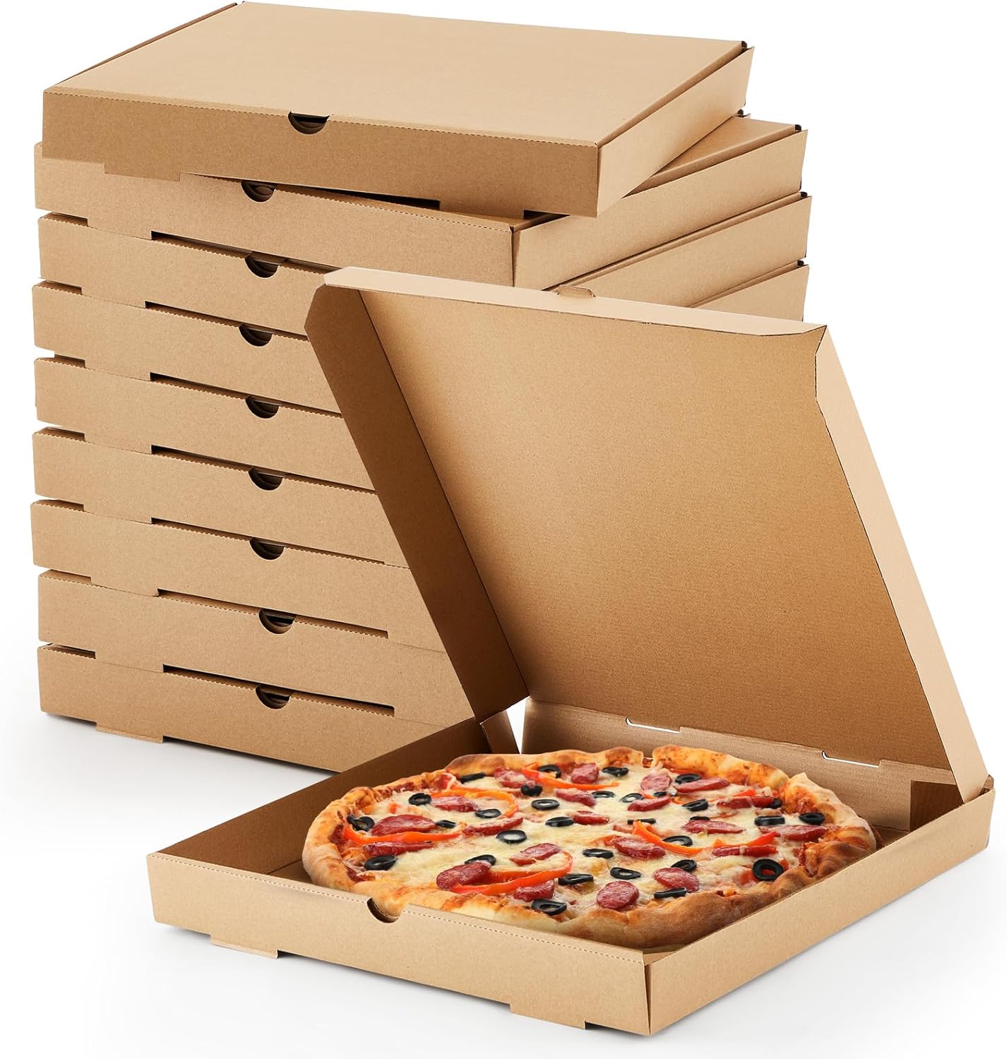 Plain Kraft Pizza Boxes