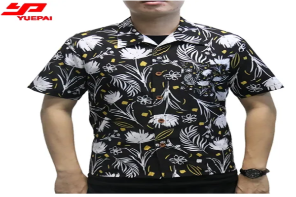 Customized sublimation printing men's Hawaiian shirt