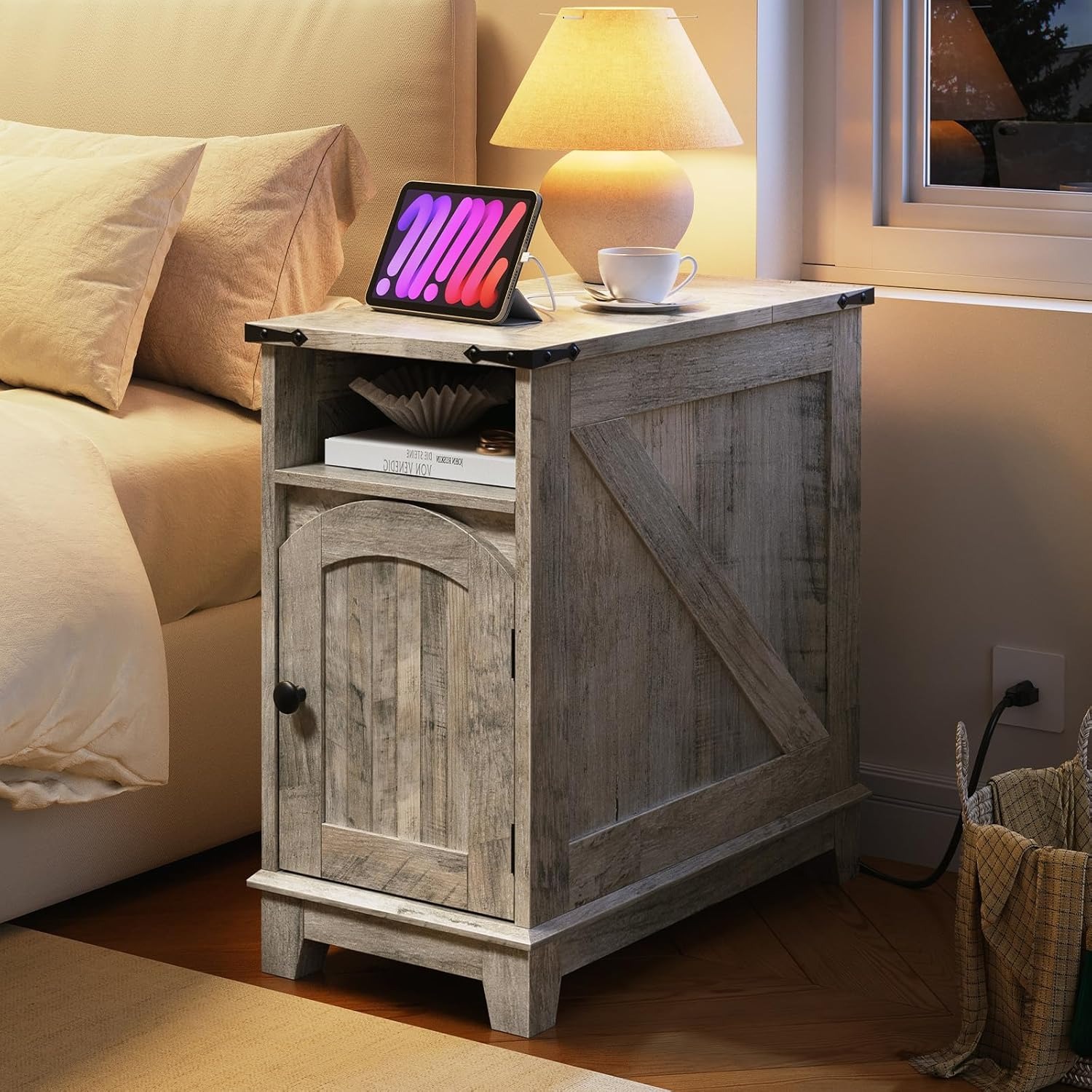 Table with Charging Station Nightstand
