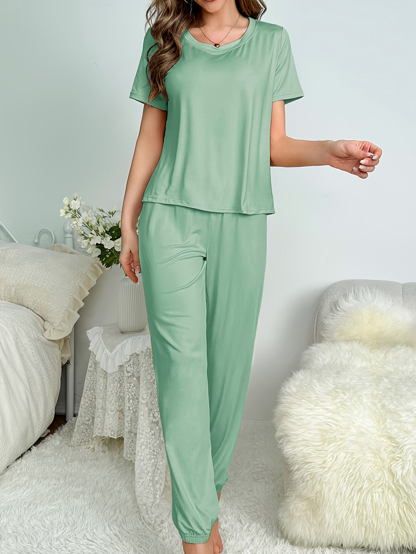 Summer home comfort, casual and simple, can be worn with versatile pajamas and women's suits