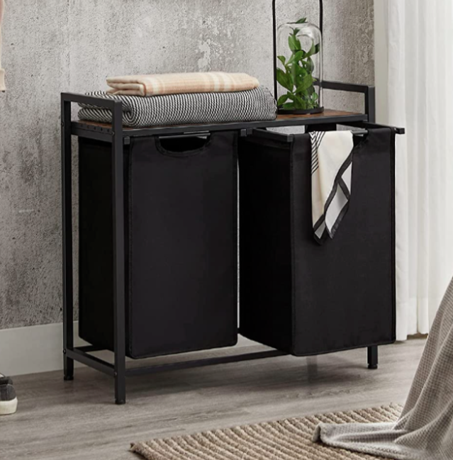 Wooden Laundry Hamper Shelf
