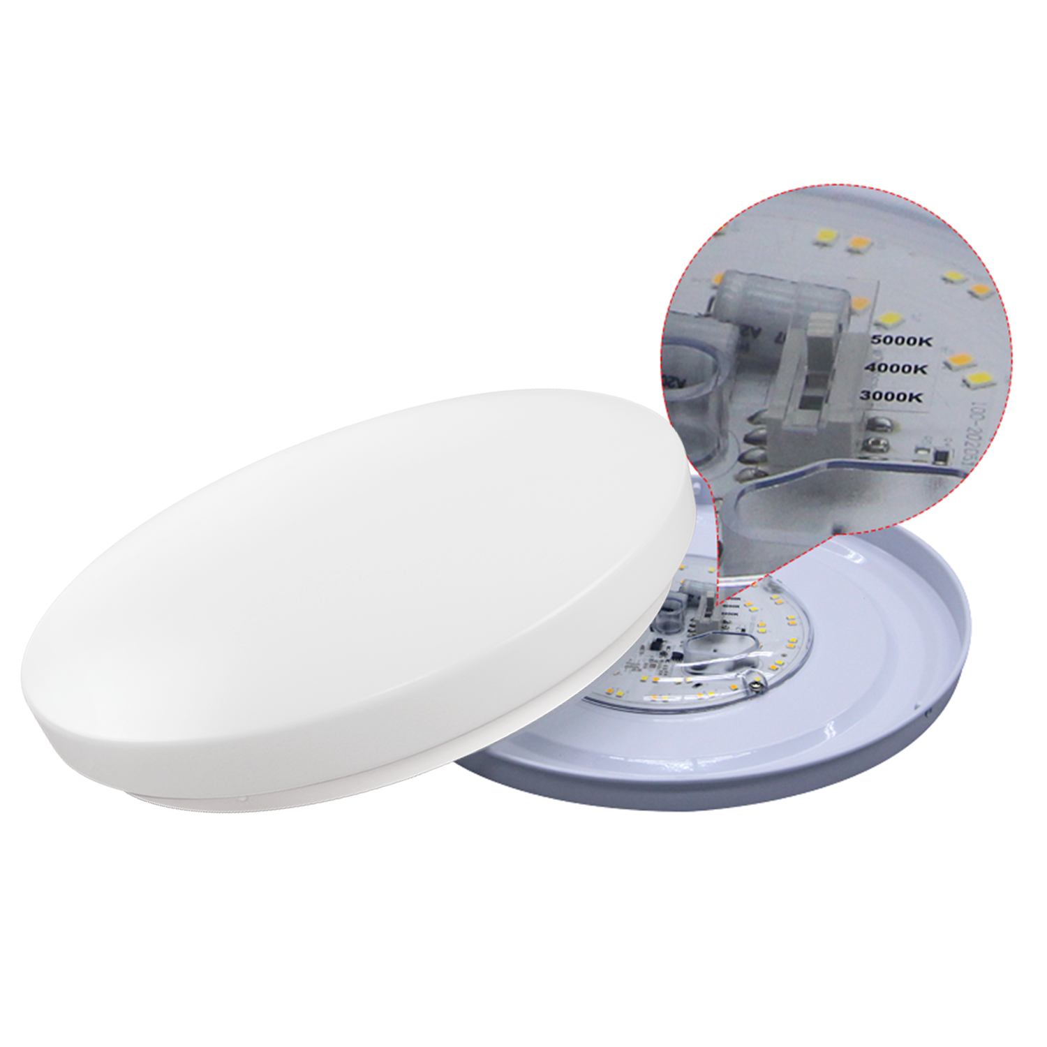 Worbest 12/14inch 3CCT Round Ceiling Lighting Traic-Dimmable Factory White and Black ETL Listed