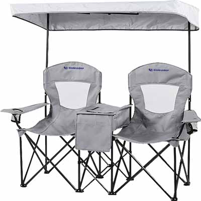 72773 / 7215008 2-Person Steel Foldable Chair with Sunshade