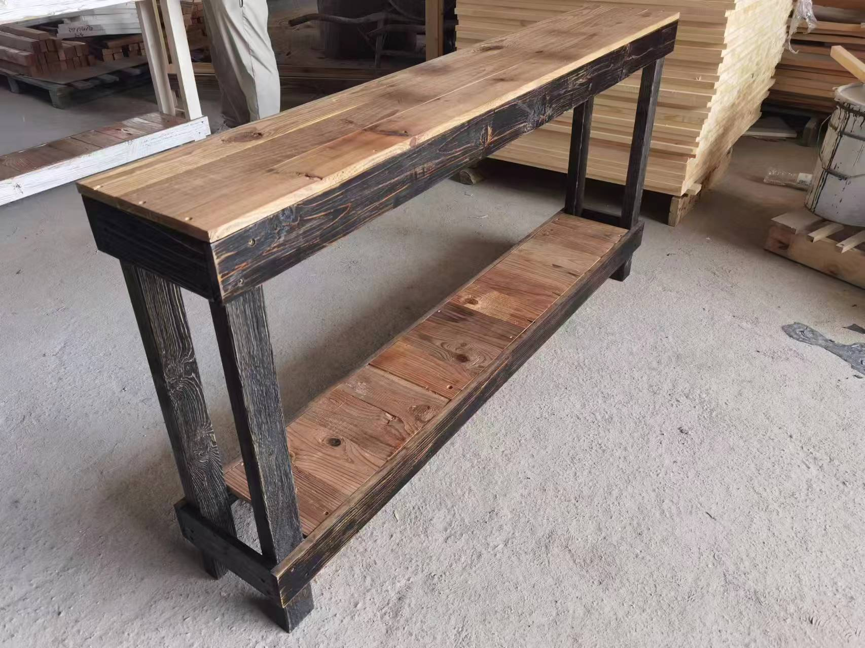 Wooden rustic console tabel
