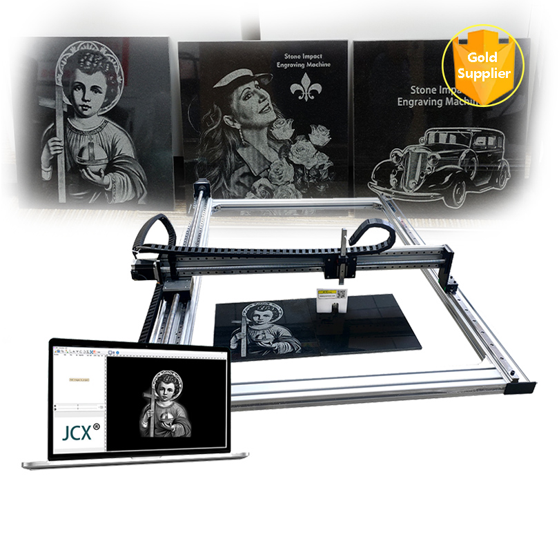 Stone Impact Engraving Machine for making photos images letters on tombstone marble granite