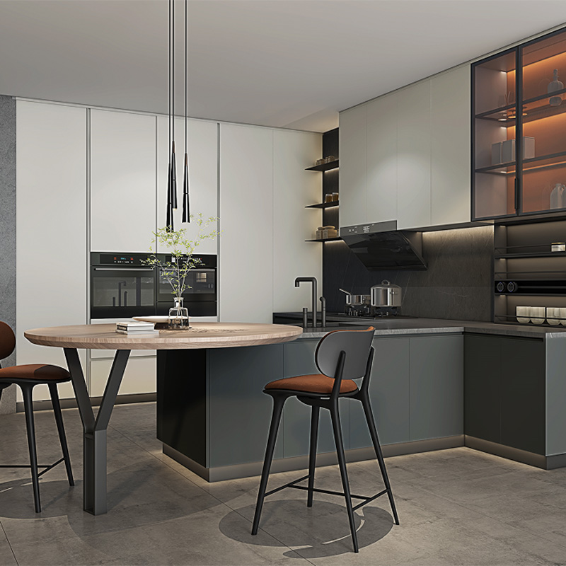 Modular Kitchen Cabinet Custom Cabinets U-shaped Melamine Kitchen Cabinets