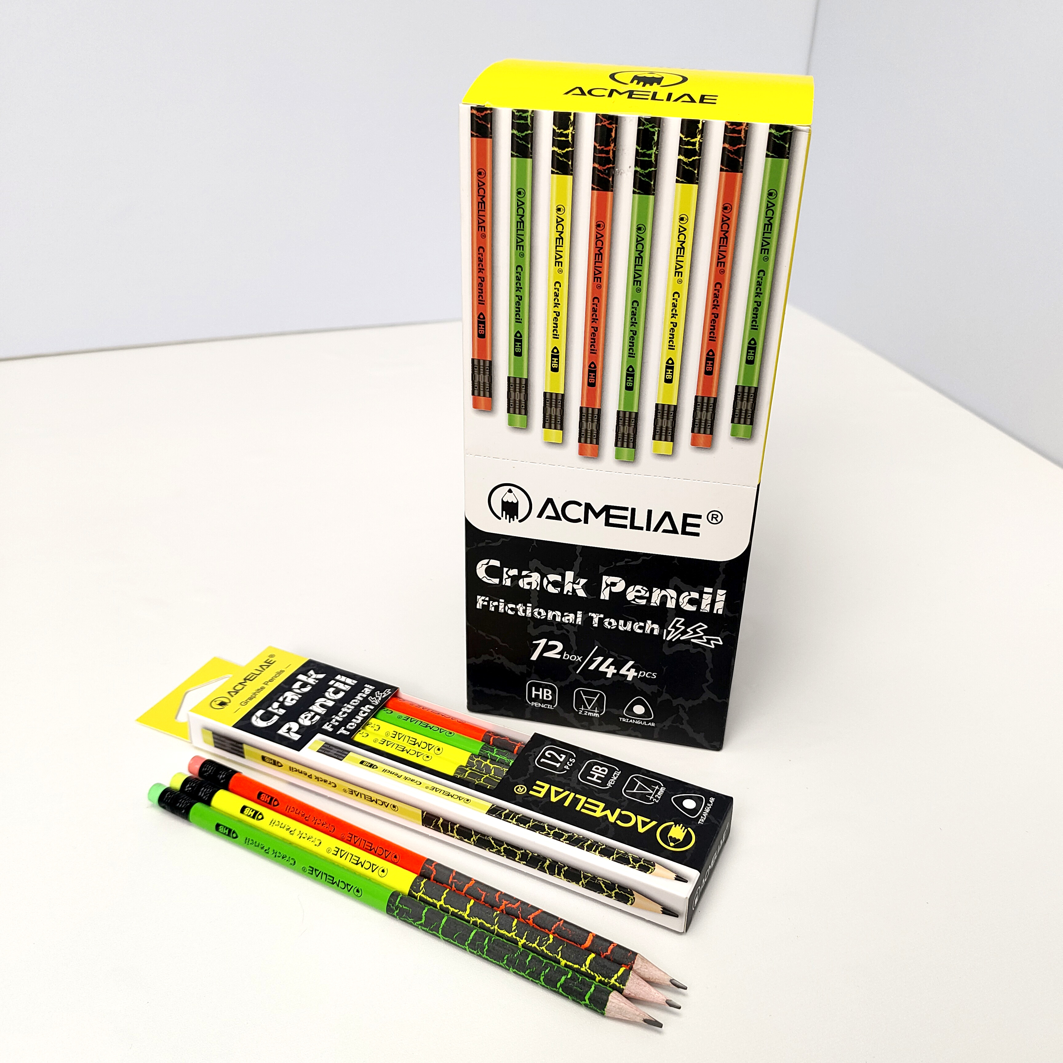 12pcs ACMELIAE Frictional Touch No.2 HB pencil