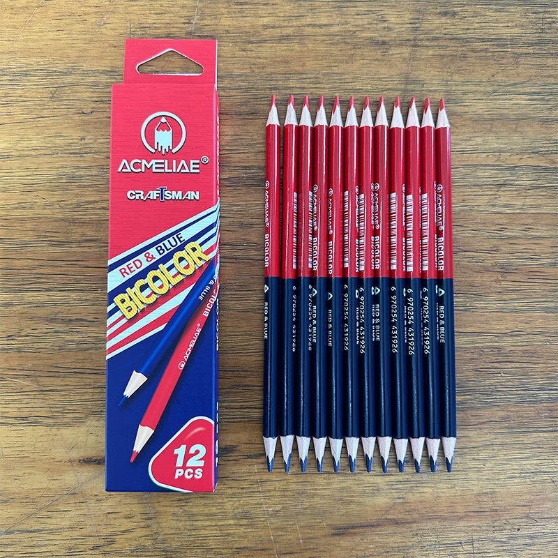 12Pcs Red and Blue Color Pencil (Spot Supply)