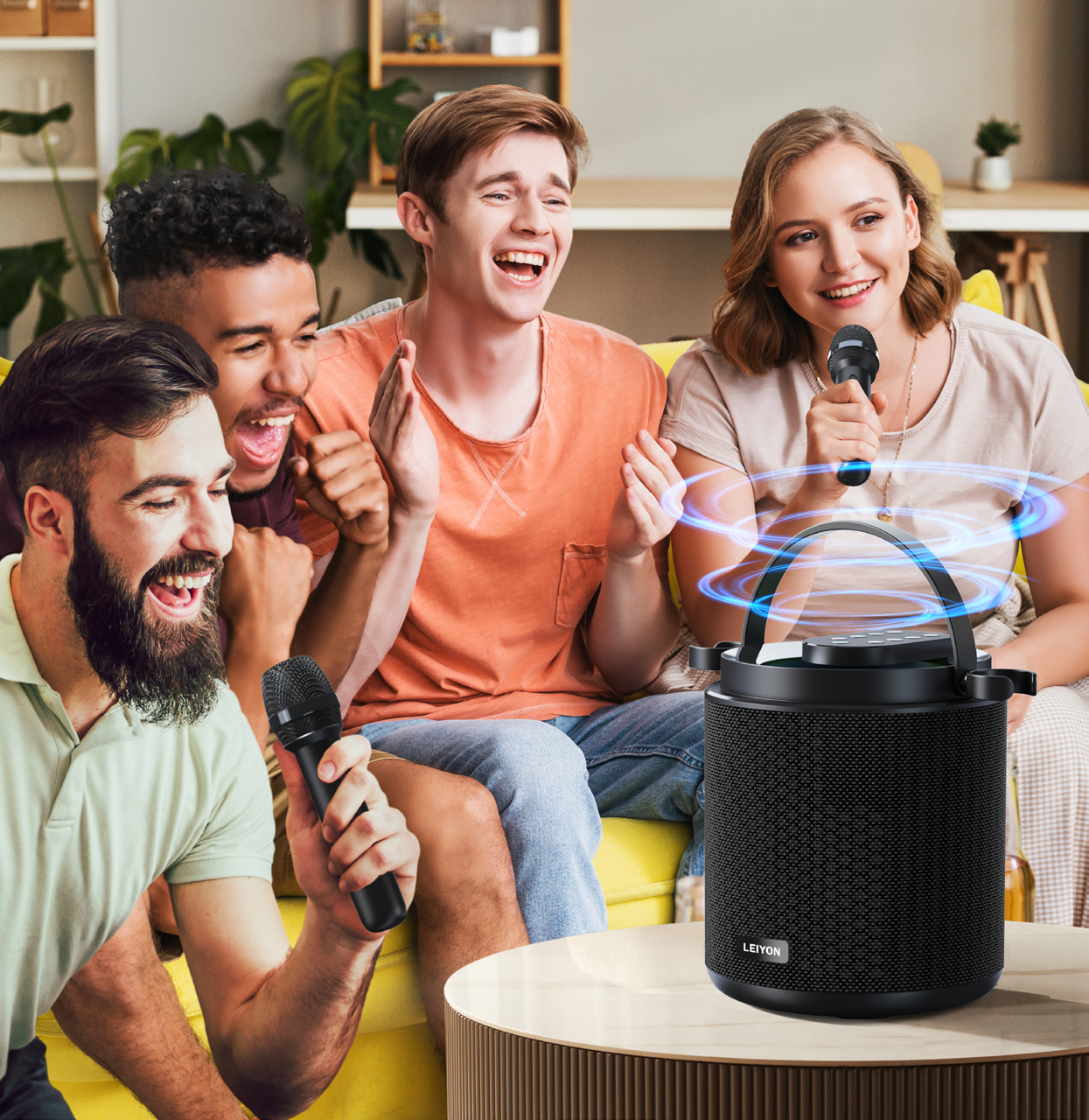 Waterproof High Power Bluetooth Party Boombox Speaker with Flame LED light PB66