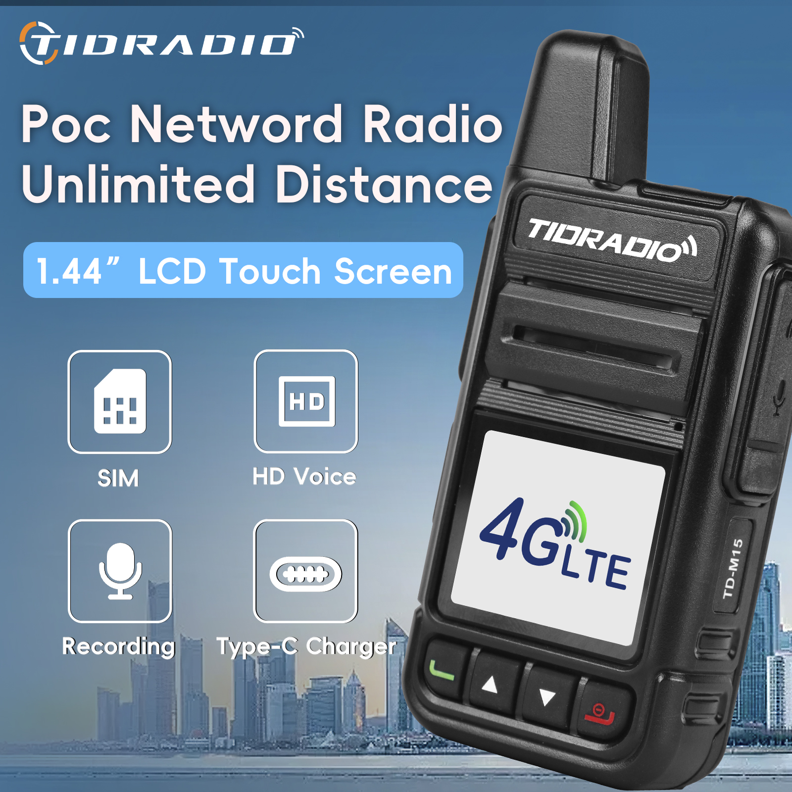 TID TD-M15 Cat1 POC 4G Two Way Radio Long Range Walkie Talkie