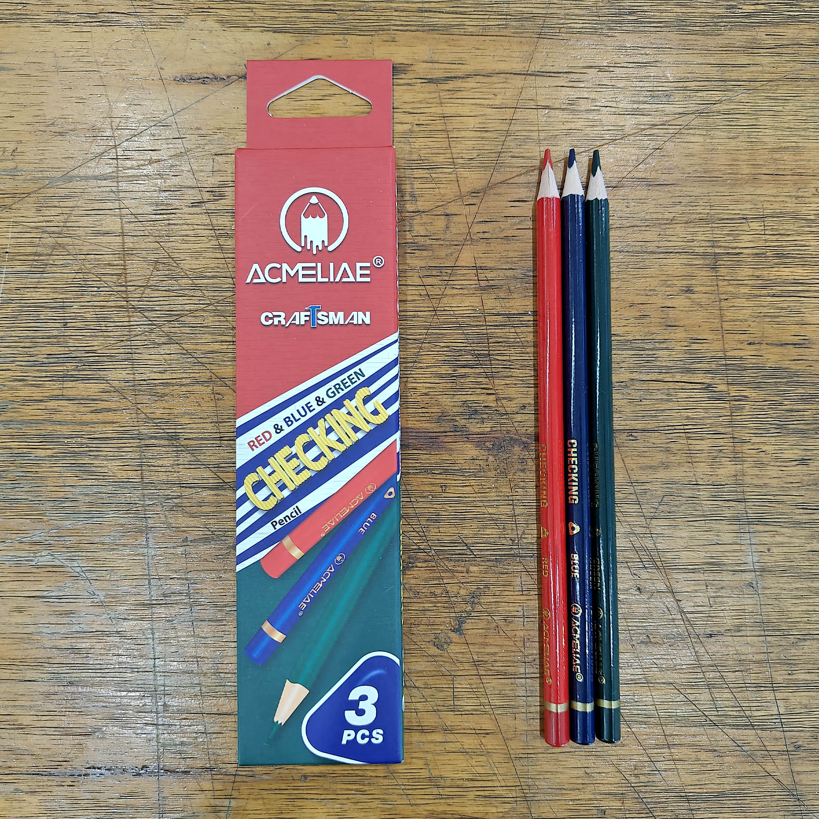 Red-green-blue checking pencil