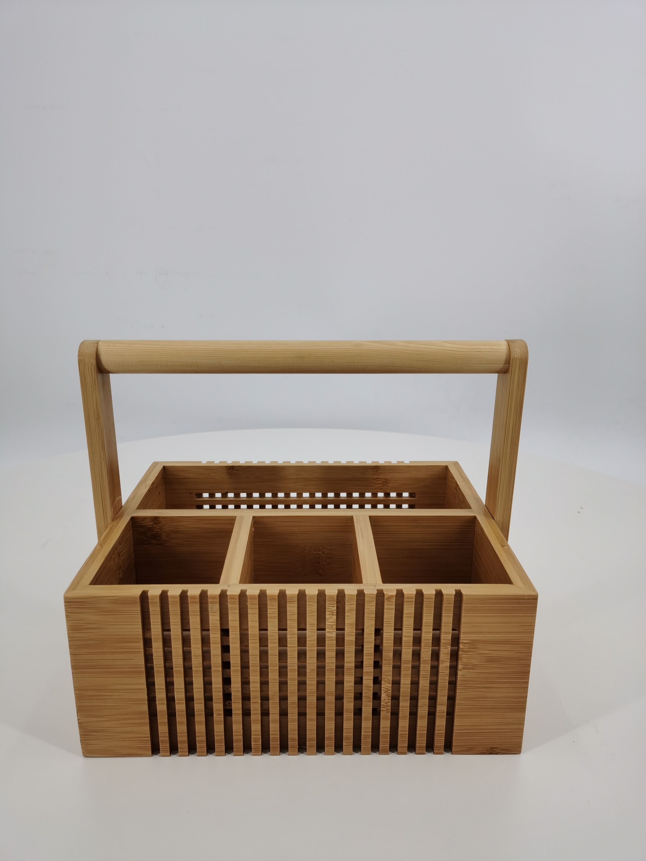 Wood Wine Caddy，Wood Picnic Basket for Kitchen and Camping Trip